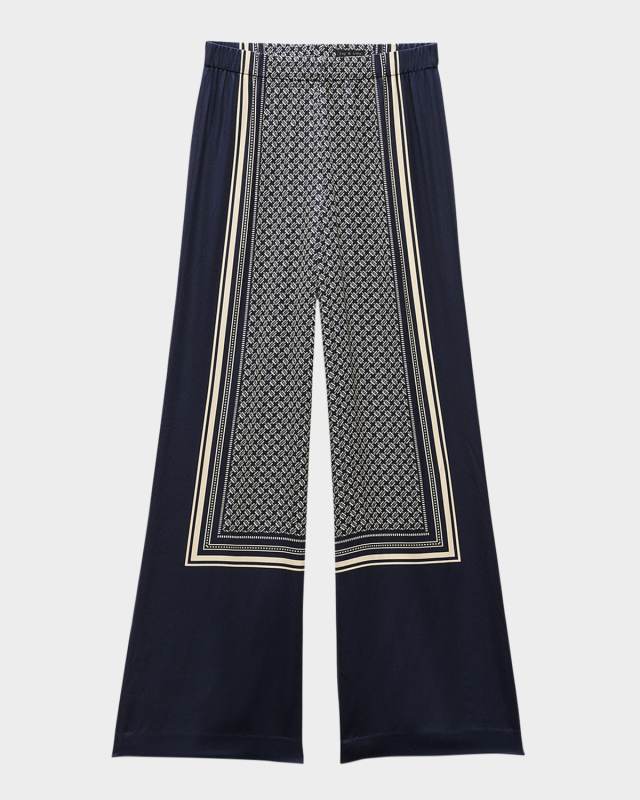 Olive Printed Pull-On Pants